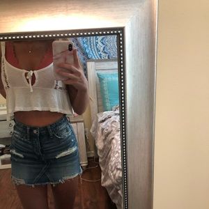 White crop top/coverup